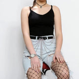 Layered Leather Belt With Chains Body Sexy Harness Waist Goth Accessories