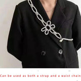 Women's Rhinestone Flower Waistband Pearl Belt for Dress Decoration