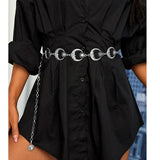 Vintage Harajuku Women High Waist Belt Gothic Chain Patchwork Moon Pendant