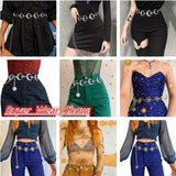 Vintage Harajuku Women High Waist Belt Gothic Chain Patchwork Moon Pendant