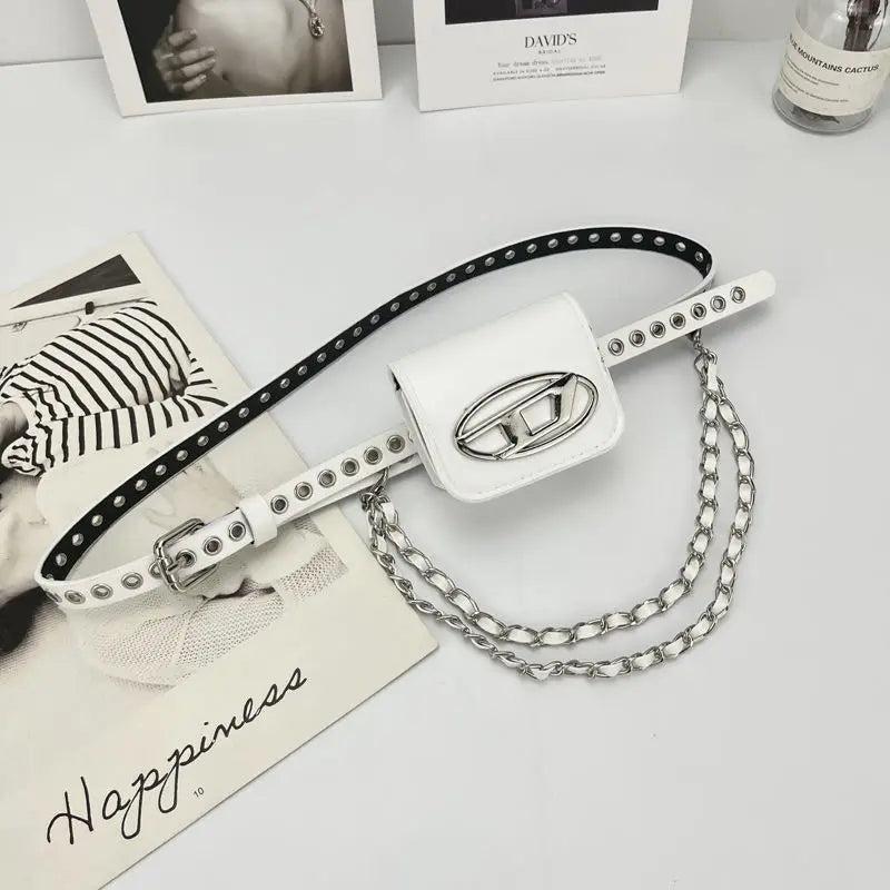 Women Waist Pack PU Fanny Packs Female Belt Bag Phone Chain Bags
