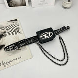 Women Waist Pack PU Fanny Packs Female Belt Bag Phone Chain Bags