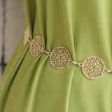 Retro Hollow Out Metal Belt for Women Round Women Belts