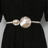 Metal Wrist Chain Women Thin Belt Adjustable Lady Body Jewelry Silver Girdle