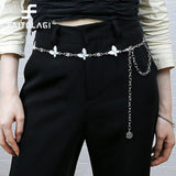 Butterfly Rhinestones Waistband Thin Belt For Women Adjustable Metal Waist Strap