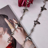 Butterfly Rhinestones Waistband Thin Belt For Women Adjustable Metal Waist Strap