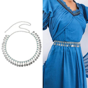 Vintage Belly Dance Waist Band Metal Chain Belt Slimming Cummerbands