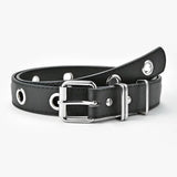 YBT Women's Leather Belt Alloy Pin Buckle Belt Punk Casual With Chain Decoration