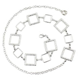 Women Belt Hip High Waist Silver Metal Chain Chunky Fringes Charm