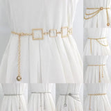 Women Belt Hip High Waist Silver Metal Chain Chunky Fringes Charm