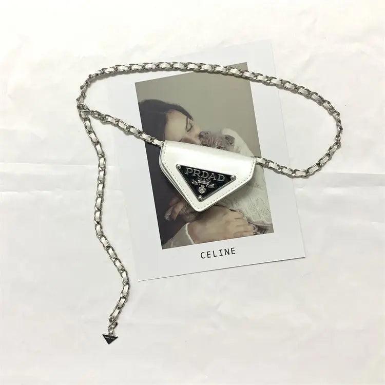 PU Women Waist Pack Fanny Belt Bag Phone Chain Bags For Lady