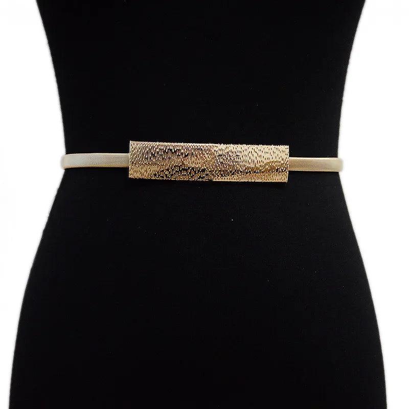 Women Metal Spring Chain Waist Belt Silver Chain Belts