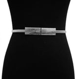 Women Metal Spring Chain Waist Belt Silver Chain Belts