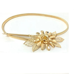 Golden Flower Chain Waist Belt Corset for Dress
