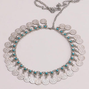 Retro Coin Pendant Belly Dance Waist Tassel Belt Women's Bohemia Girdle