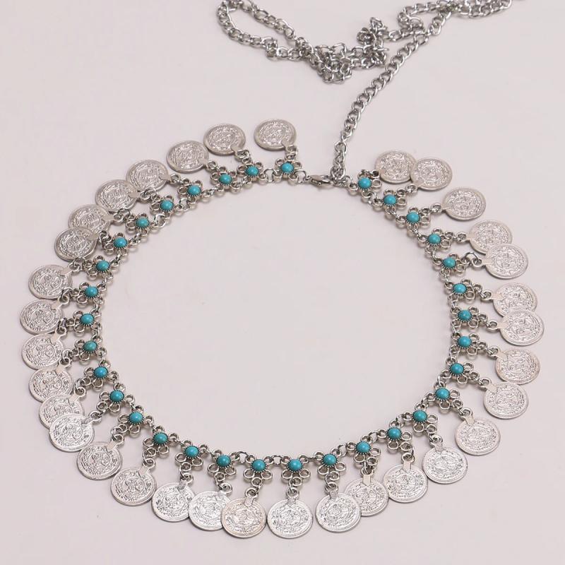 Retro Coin Pendant Belly Dance Waist Tassel Belt Women's Bohemia Girdle