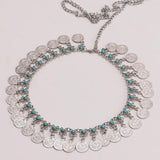 Retro Coin Pendant Belly Dance Waist Tassel Belt Women's Bohemia Girdle