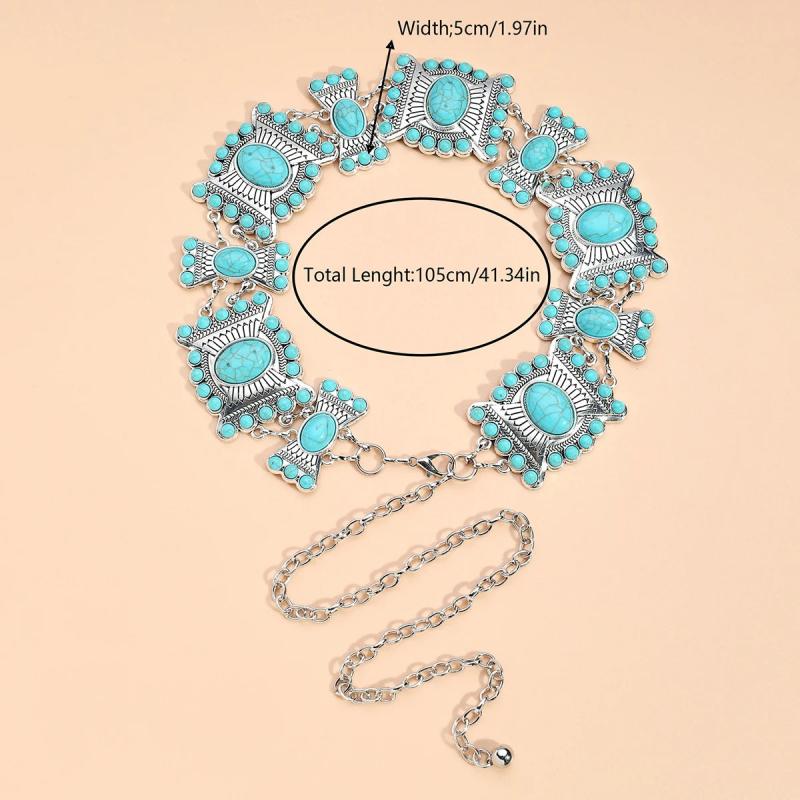 Turquoise Decor Chain Belt for Women