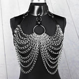 Goth Body Harness Chain Bra Top Chest Waist Belt