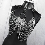 Goth Body Harness Chain Bra Top Chest Waist Belt