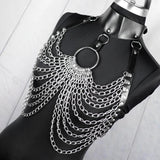 Goth Body Harness Chain Bra Top Chest Waist Belt
