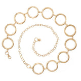 Metal Chain Belt Large Ring Waist Strap Dress Coat Skirt Lady Waistband