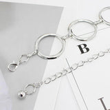 Metal Chain Belt Large Ring Waist Strap Dress Coat Skirt Lady Waistband