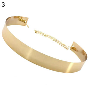 Metal Plate Chain Wide Women Belt