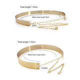 Metal Plate Chain Wide Women Belt