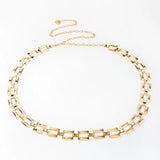Metal Chain Belt Women Silver Round Alloy with Long Tassel Female Waistband