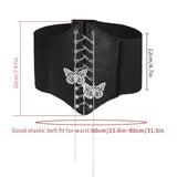 Women's Butterfly Chain Wide Corset Belt Elastic Waistband