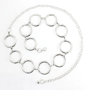 Arrival Silver Ring Chain Belt Metal Female Round Alloy Women Circle
