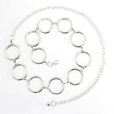 Arrival Silver Ring Chain Belt Metal Female Round Alloy Women Circle