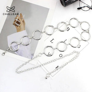 Arrival Silver Ring Chain Belt Metal Female Round Alloy Women Circle