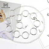 Arrival Silver Ring Chain Belt Metal Female Round Alloy Women Circle