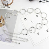 Arrival Silver Ring Chain Belt Metal Female Round Alloy Women Circle
