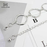 Arrival Silver Ring Chain Belt Metal Female Round Alloy Women Circle