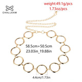 Arrival Silver Ring Chain Belt Metal Female Round Alloy Women Circle