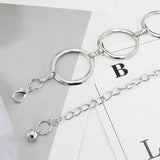 Women Metal Chain Belt Large Metal Ring Waist Strap Dress Coat Skirt