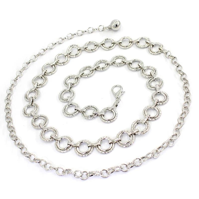 Metal Waist Chain Adjustable Body Link Belts Sexy Thin Waist Belt