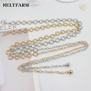 Metal Waist Chain Adjustable Body Link Belts Sexy Thin Waist Belt