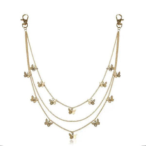 Double Layer Star Pendants Waist Chain for Women Butterfly Tassel Pants