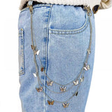 Double Layer Star Pendants Waist Chain for Women Butterfly Tassel Pants