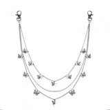 Double Layer Star Pendants Waist Chain for Women Butterfly Tassel Pants