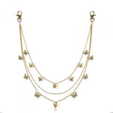 Double Layer Star Pendants Waist Chain for Women Butterfly Tassel Pants