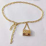 Metal Belt Earphone Small Bag Adjustable Waistband Mini Bags