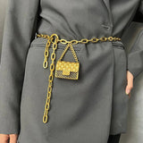 Metal Belt Earphone Small Bag Adjustable Waistband Mini Bags