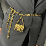 Metal Belt Earphone Small Bag Adjustable Waistband Mini Bags