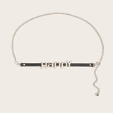 Metal Chain Belts for Women Letter Waist Belt for Jeans Dress