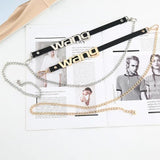 Metal Chain Belts for Women Letter Waist Belt for Jeans Dress